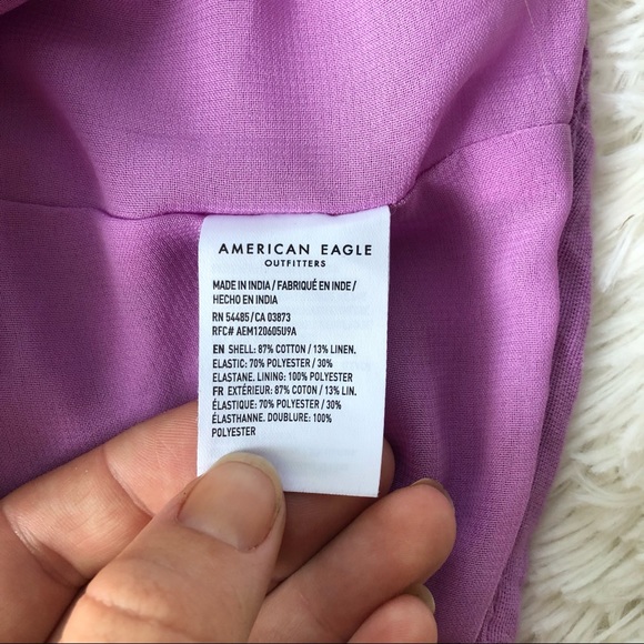 AMERICAN EAGLE • Square Neck Button Front Lilac Long Sleeve Peasant top - Small - Picture 11 of 16